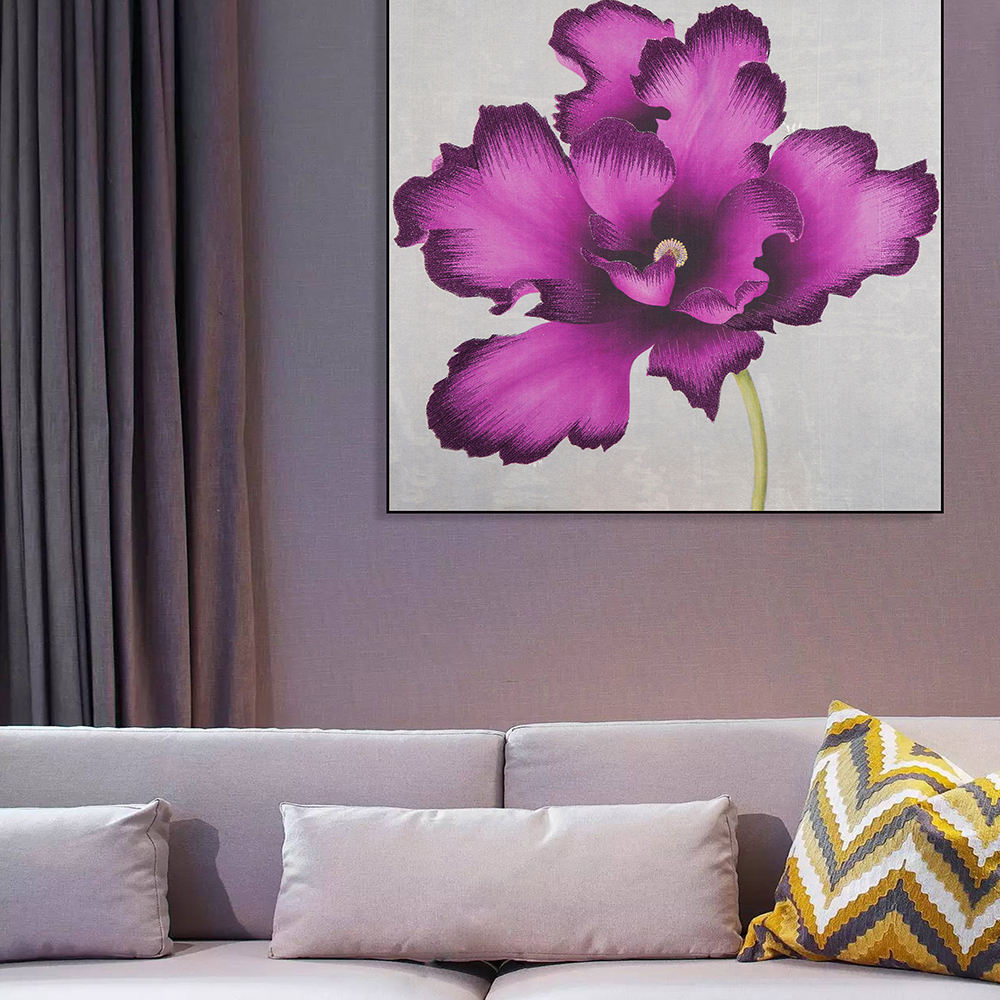 High Quality Embroidery Craft Flower Pattern Living Room Decor Wall Hanging Paintings Custom Modern Wall Home Decor Paintings-海智集-