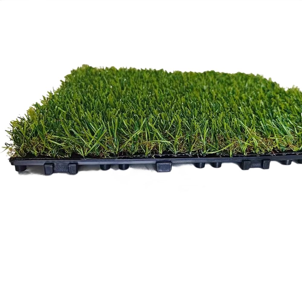 Heavy Duty Self Draining Artificial Grass Tiles for Outdoor Indoor Flooring Deck-海智集-