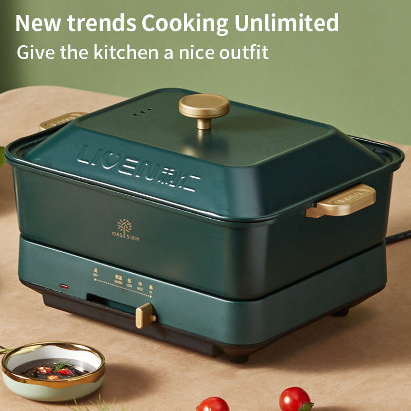 Smokeless Indoor Electric Hot pot Temperature control multi-function electric hot pot for household-海智集-