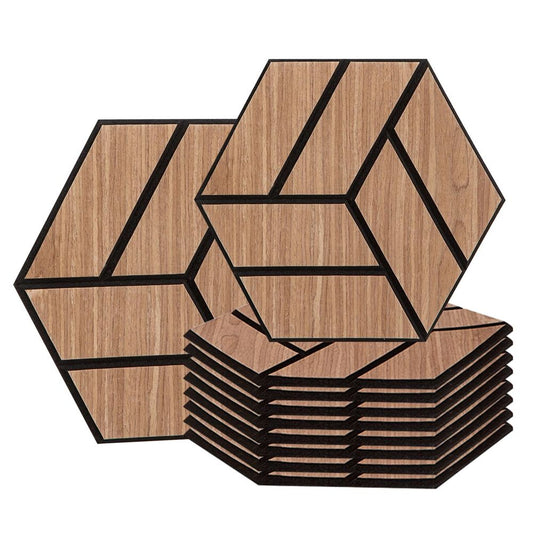 Interior decoration wooden sound insulation board, sound-absorbing hexagonal sound insulation board, wooden wall panel-海智集-