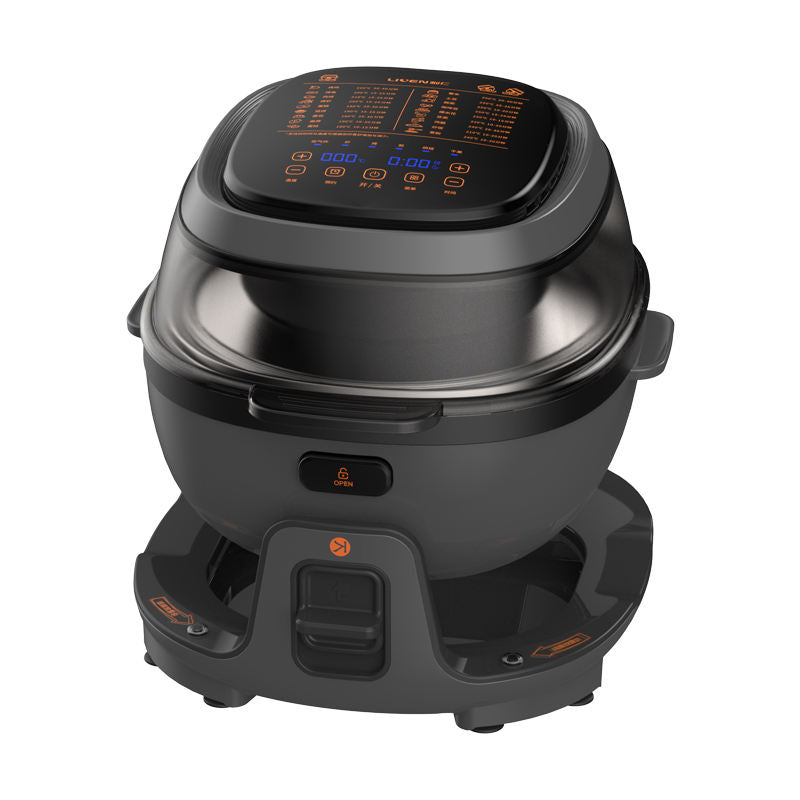 Household Smart 6L Electric Digital Control 360 degree Automatic Rotation Drum-type Design Air Fryer-海智集-