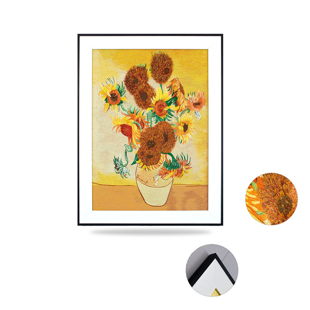 High Quality Embroidery Flower Pattern Living Room Paintings and Wall Arts Paintings Custom Modern Wall Home Paintings-海智集-