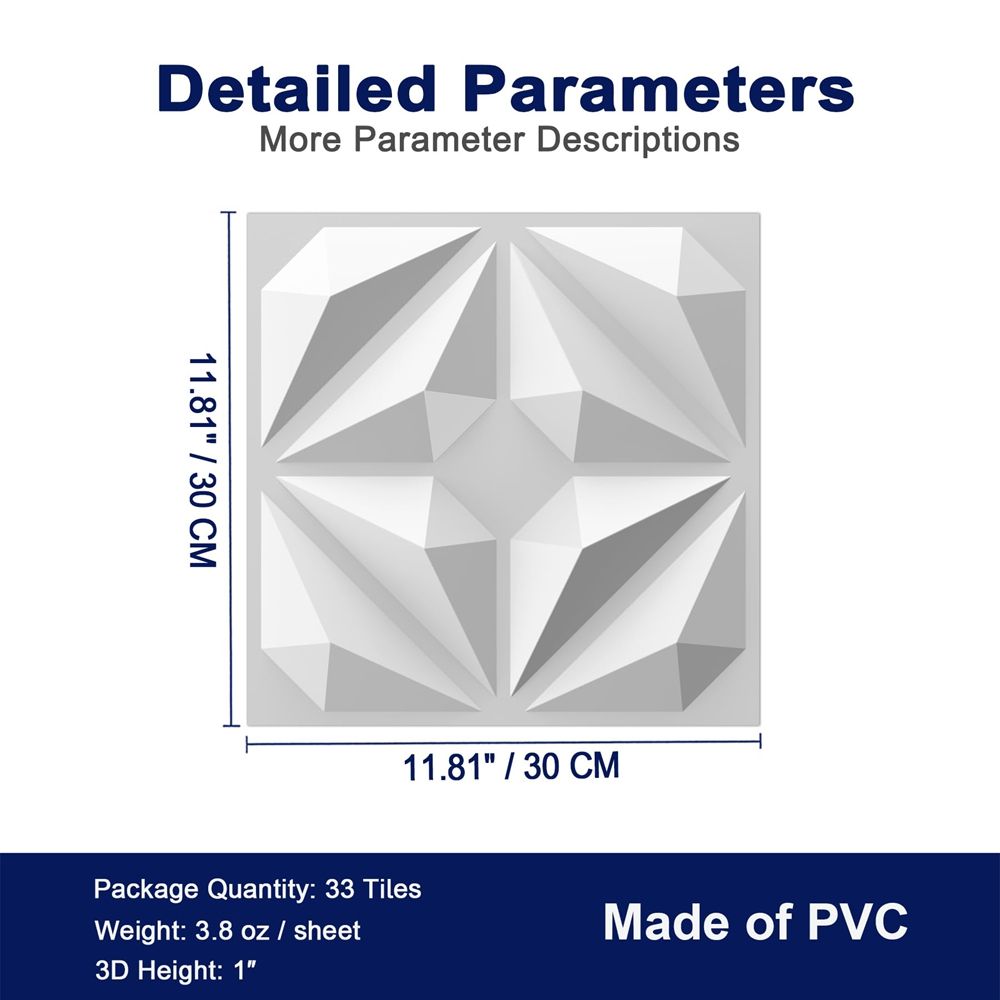 Eco Friendly Lightweight 3D PVC Wall Panel Geometric Pattern for Bedroom Accent Wall-海智集-