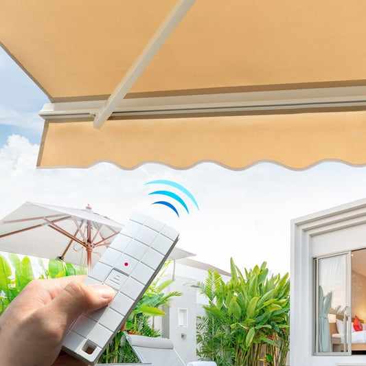 High Class Heavy Duty Retractable Sun Shade Awning Motorized Remote Control Aluminum Alloy Coated Outdoor Motorized Backyard-海智集-