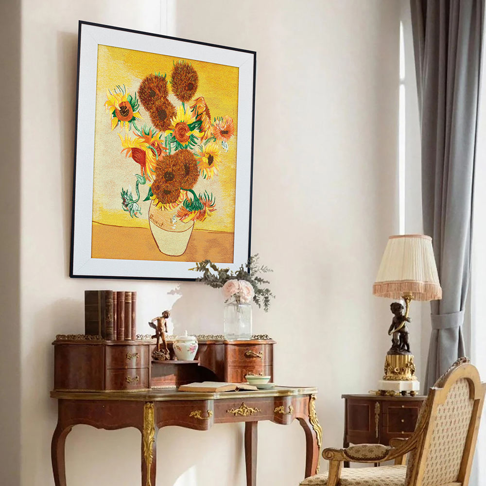 High Quality Embroidery Flower Pattern Living Room Paintings and Wall Arts Paintings Custom Modern Wall Home Paintings-海智集-