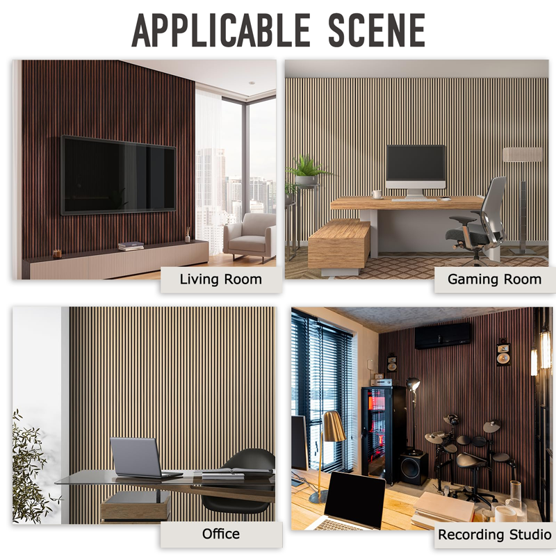 1200mmx600mm Interior Wood Veneer Slat Acoustic Wall Panels Custom Modern Acoustic Wall Paneling-海智集-