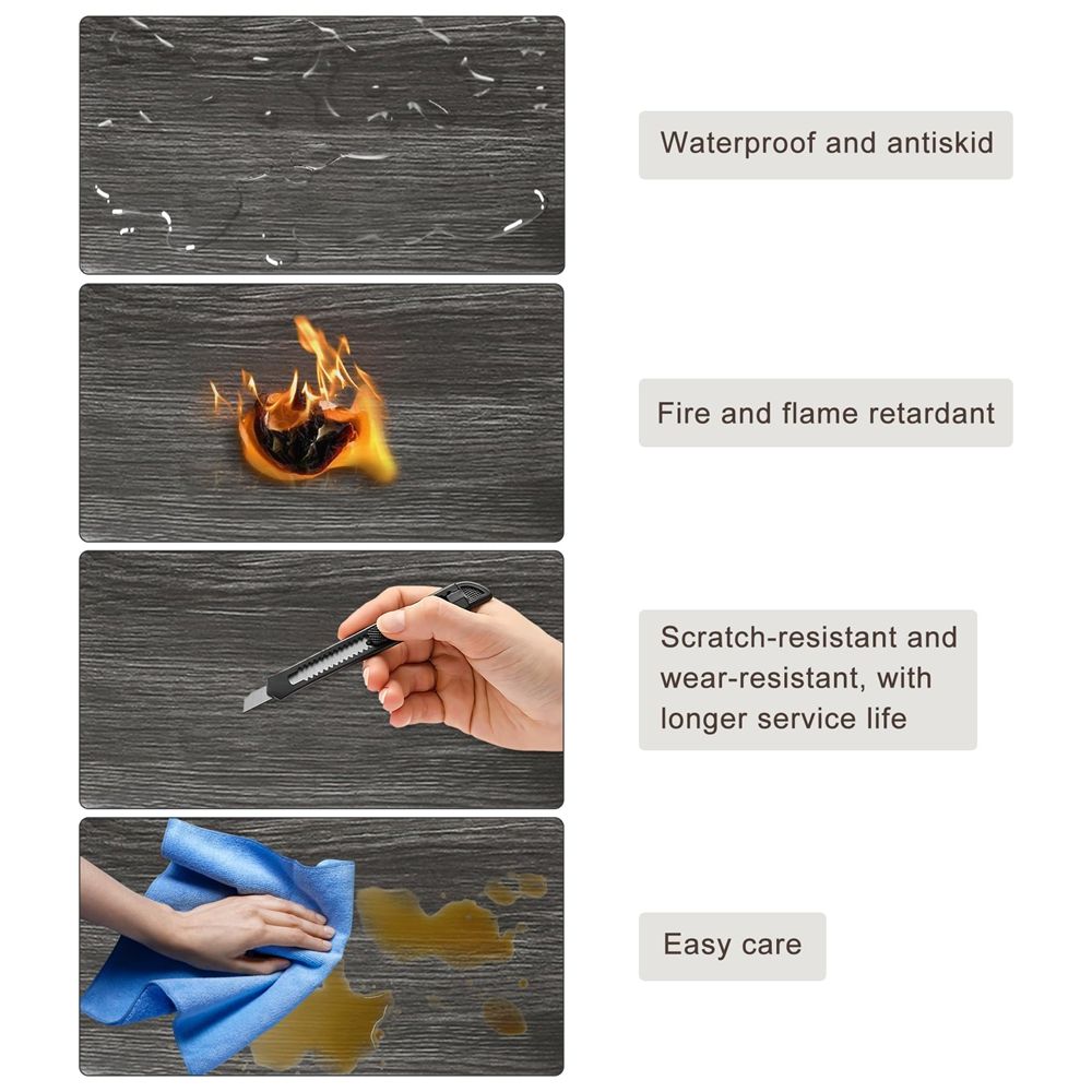 Construction & Real Estate Flooring & Accessories Plastic Flooring Self Adhesive PVC Floor Tiles Waterproof Peel Stick Vinyl LVT-海智集-
