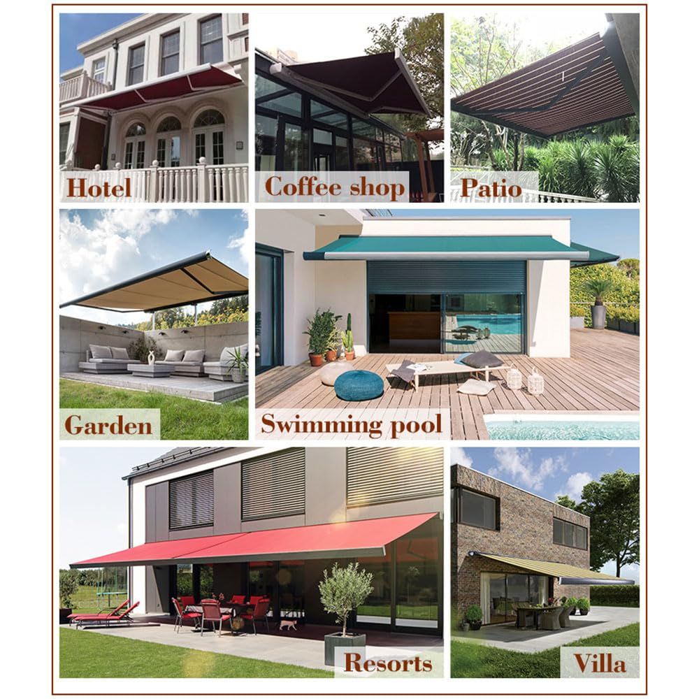 High Class Heavy Duty Retractable Sun Shade Awning Motorized Remote Control Aluminum Alloy Coated Outdoor Motorized Backyard-海智集-