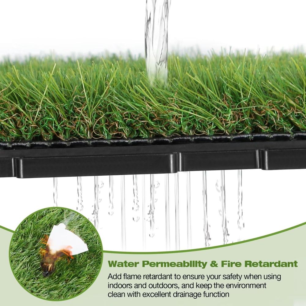 Low Maintenance Durable Artificial Grass Tiles for Rooftop Garden Terrace-海智集-