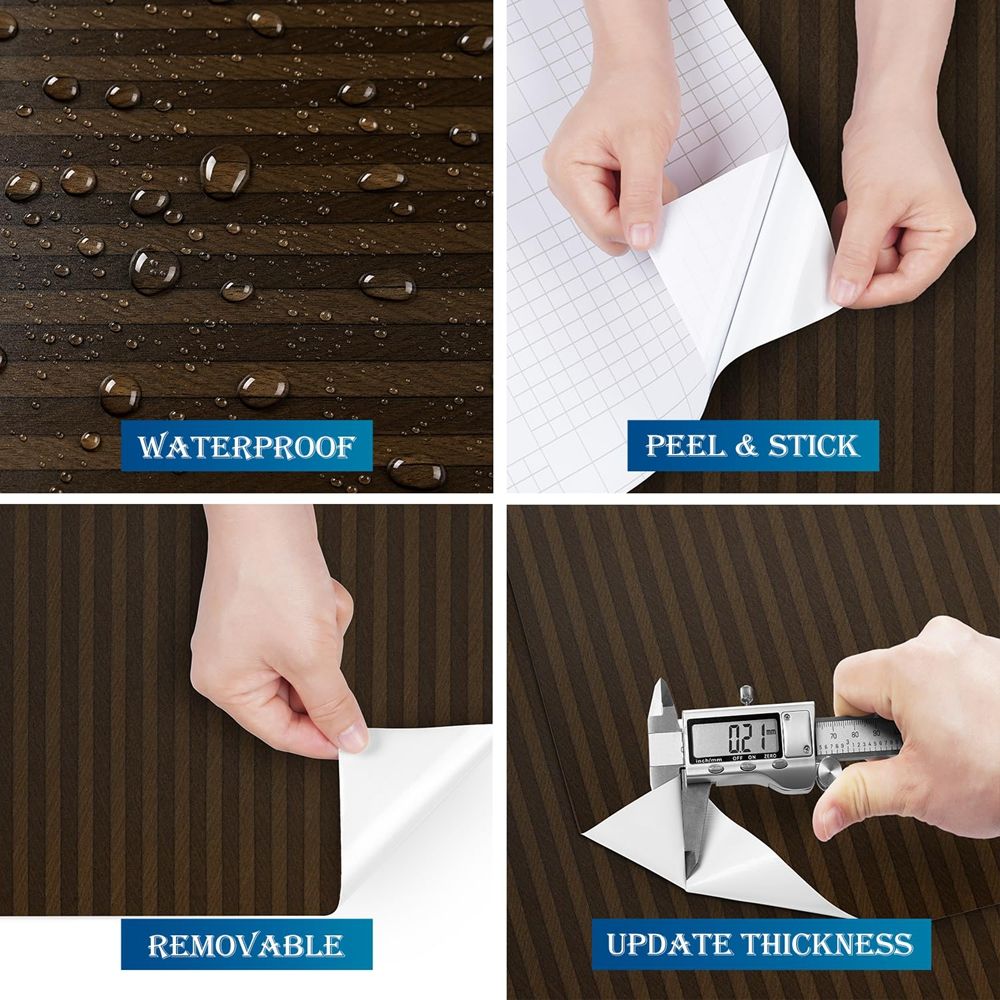 Wholesale Price Waterproof Wood Slat Wallpaper PVC Vinyl for Bathroom Countertops-海智集-