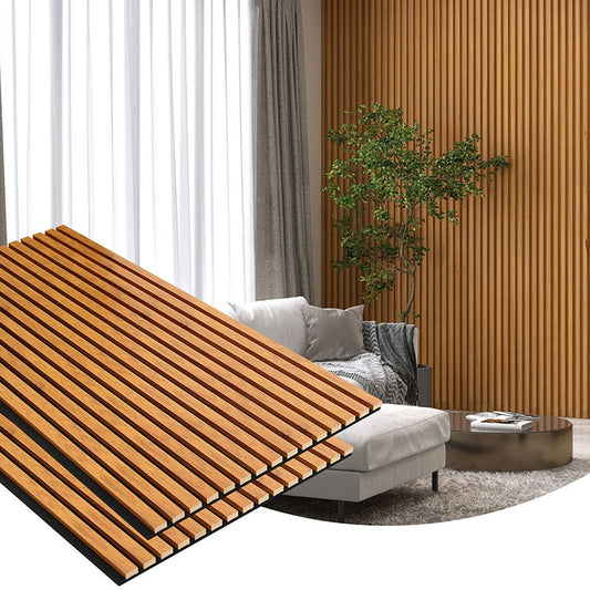 1200mmx600mm Interior Sound Absorbing Wood Veneer Wall Decoration Panel Custom Modern Acoustic Wall Paneling-海智集-