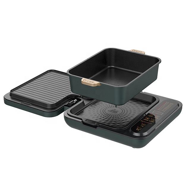 multifunction removable detachable 6 in 1 pancake waffle make electric grill hot pot electric pancake maker with griddle-海智集-