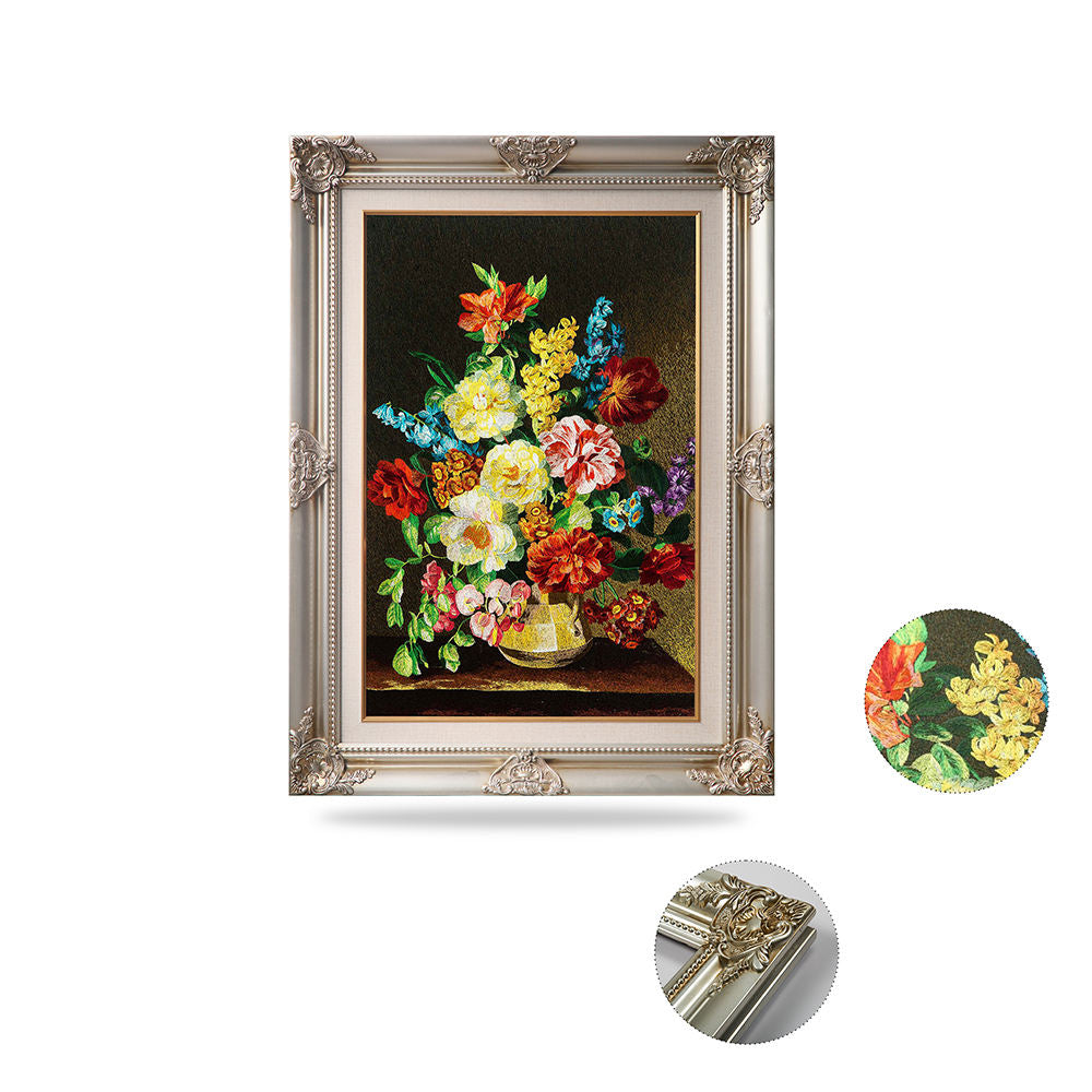 High Quality Embroidery Craft Flower Pattern Living Room Decor Paintings and Wall Arts Paintings Custom Wall Home Paintings-海智集-