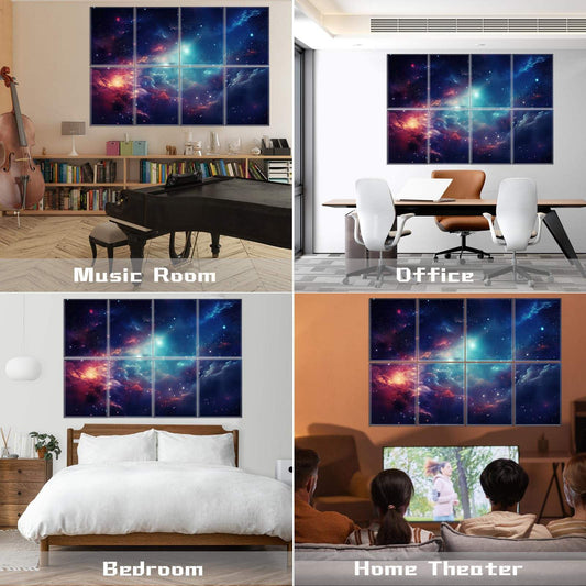 High Performance 8 Pack Art Acoustic Panel Self Adhesive Wall Panels Decorative Soundproof Panels for Home Studio Office-海智集-