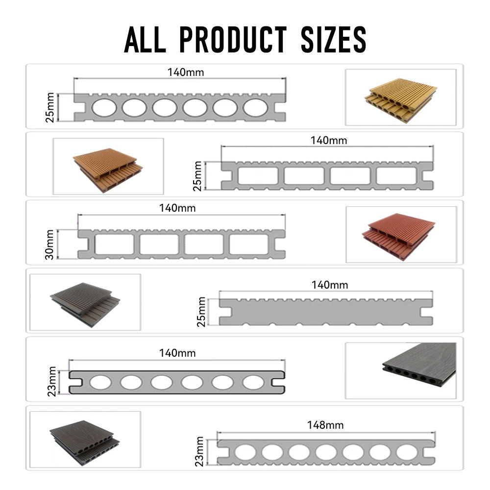High Quality Waterproof Terrace Outdoor Flooring Wearing Wpc Decking Floor Composite Terrace WPC Outdoor Flooring-海智集-