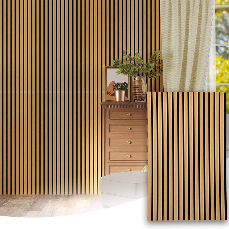 1200mmx600mm Interior Wood Veneer Soundproof Wall Decoration Panel Custom Modern Acoustic Panels-海智集-