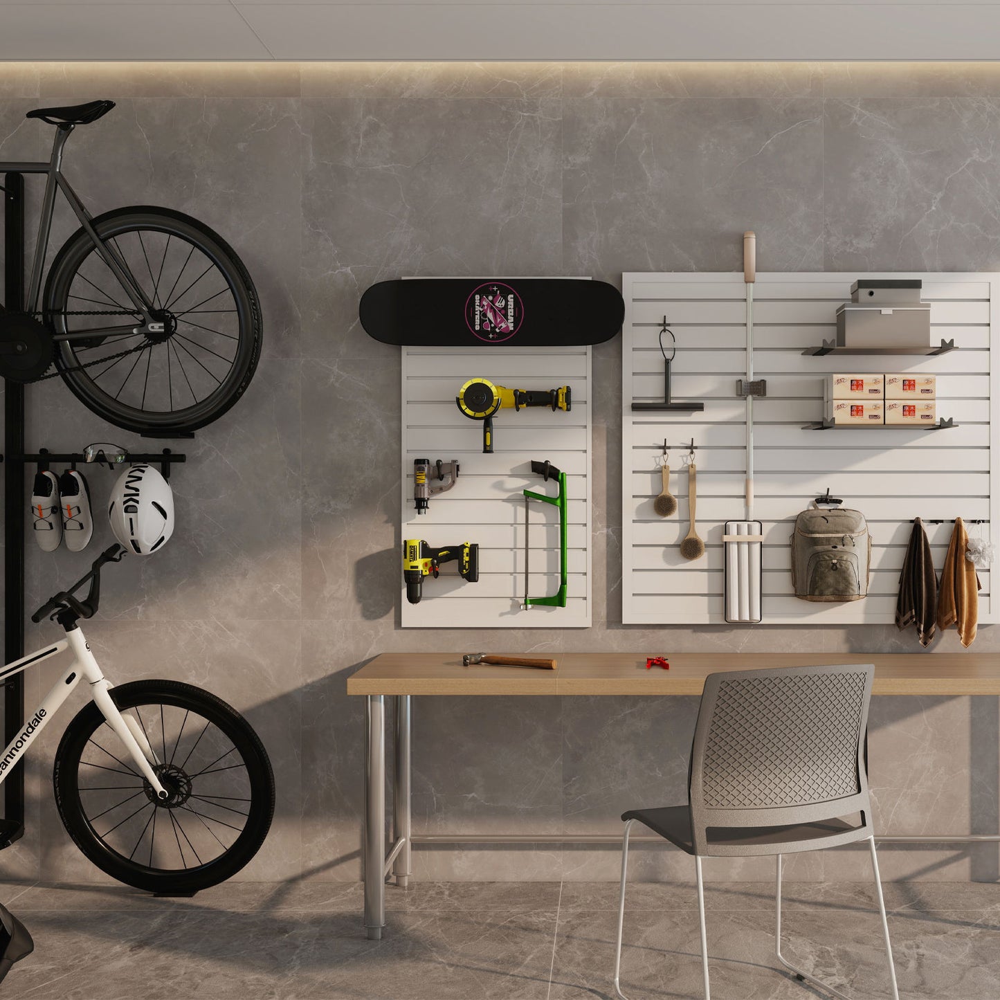 OEM Garage Tool Wall Storage Shelves Interior Living Room Custom Waterproof Slat Wall Storage Organizer Panels