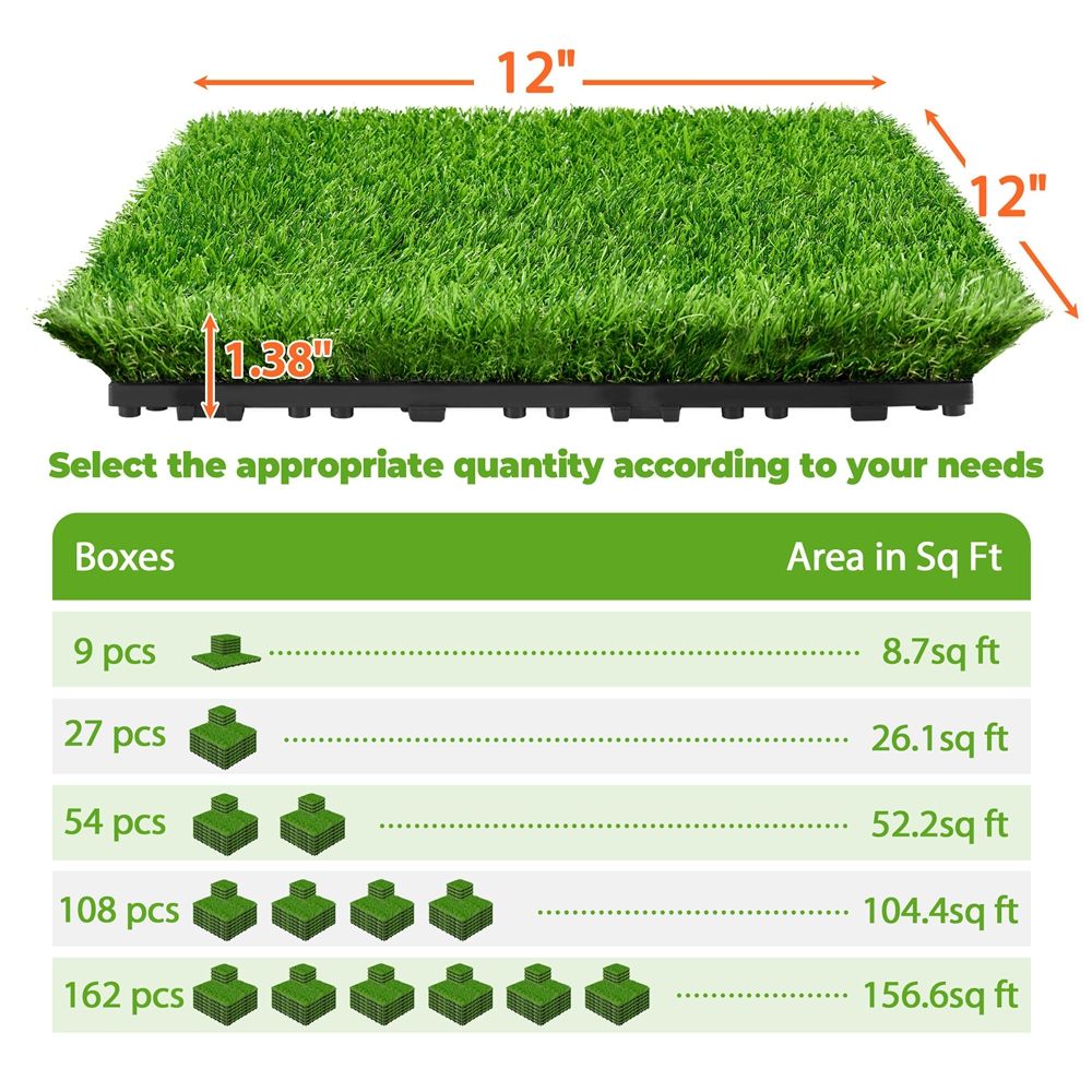 Easy Install Wear Resistant Artificial Grass Tiles for Commercial Residential Use-海智集-