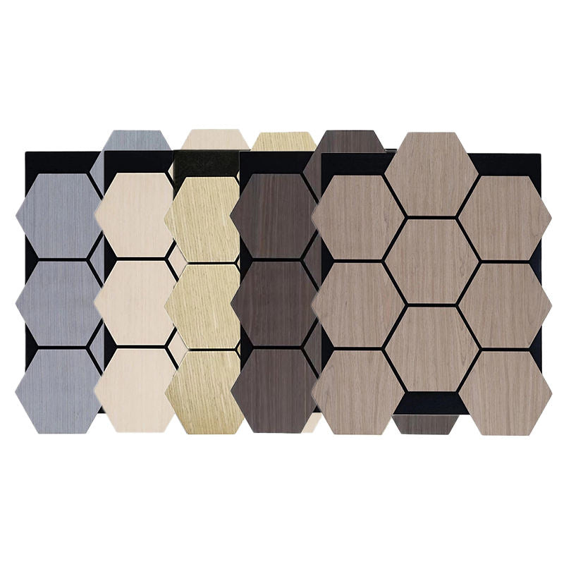 Modern Hexagonal Acoustic Panels Soundproof Wall Decor Wood MDF Slat Panels for Home and Office-海智集-