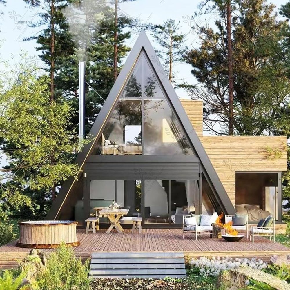 Prefab Container Villa All Weather Steel Structure Triangular House-海智集-