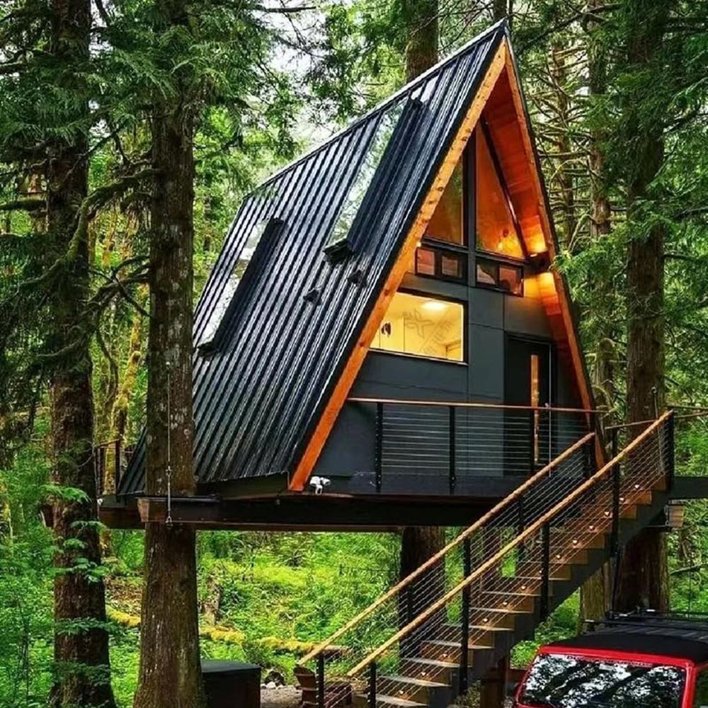 Prefab Container Villa All Weather Steel Structure Triangular House-海智集-