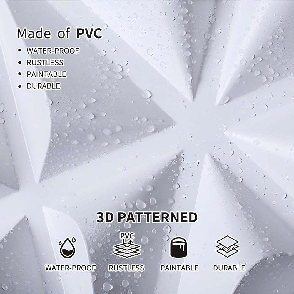 Modern Textured 3D PVC Wall Panel Diamond Design for Living Room Office Wall Decor-海智集-