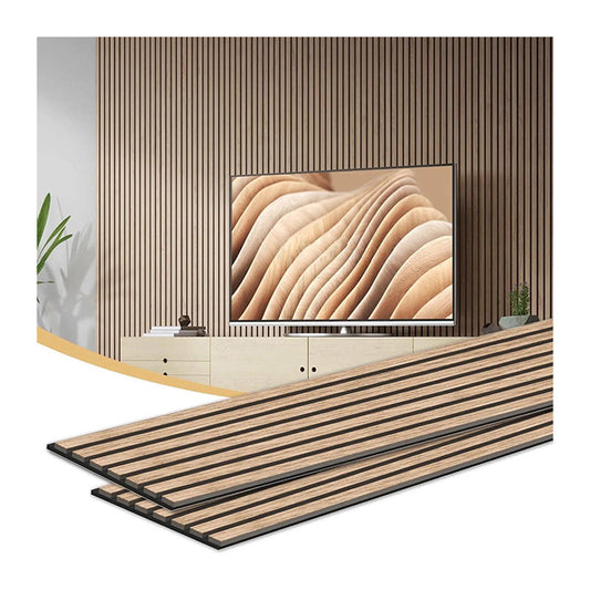 High Quality Modern Interior Acoustic Slat Wall Panel Decoration MDF Sound Proof Wall Panels Custom Wood Acoustic Panel-海智集-
