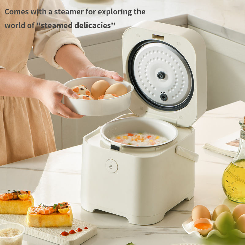Small Multi Cooker Pot Heating Electric Cooking Rice Cooker 2 Litre New Style Portable Travel Stainless Steel Cylinder 400W 220-海智集-