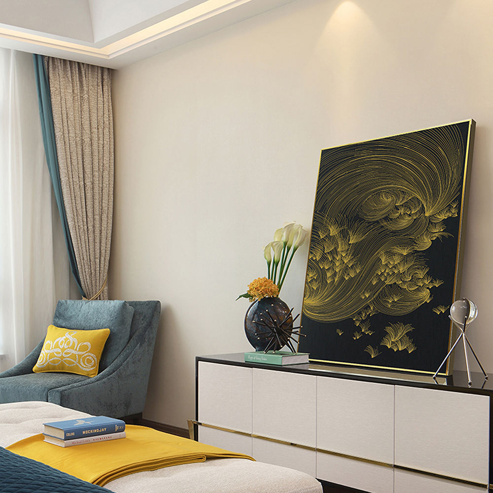 High Quality Embroidery Craft Living Room Decor Wall Paintings Custom Luxurious Wall Art Home Decor Paintings-海智集-