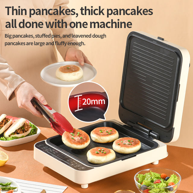High quality product Grilling Press Plates Mini Pancake Maker Cool Touch Handle shapes non stick electric grill-海智集-