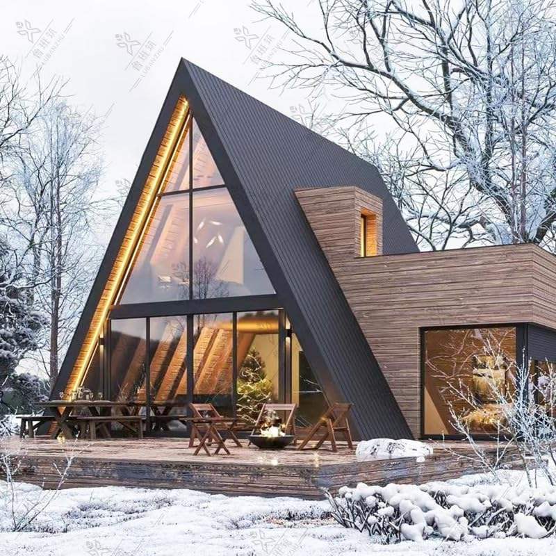 Prefab Container Villa All Weather Steel Structure Triangular House-海智集-