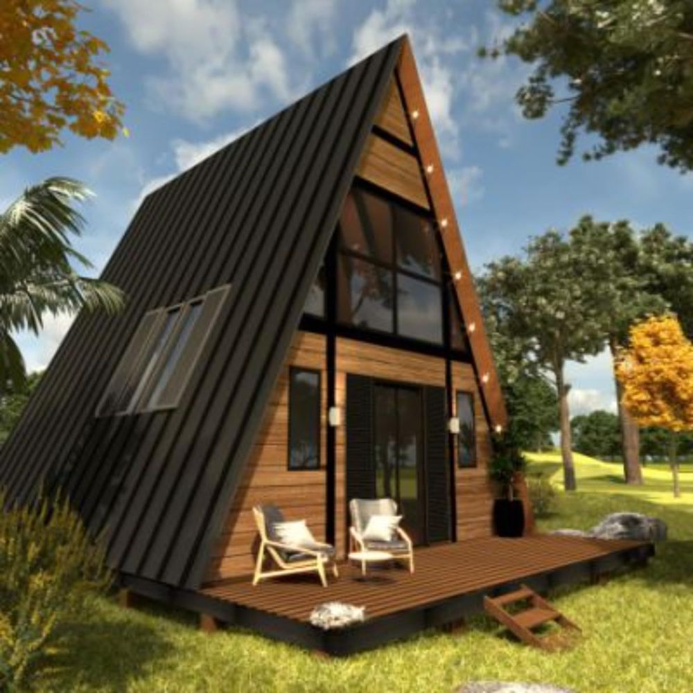 Prefab Apartment Building Steel Structure Modern Metal Frame Triangular House-海智集-