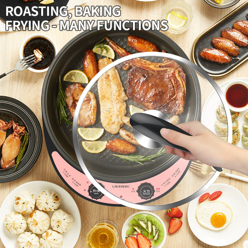 Multi Function electric frying pan with Non-stick Pan Coating hot pot function-海智集-