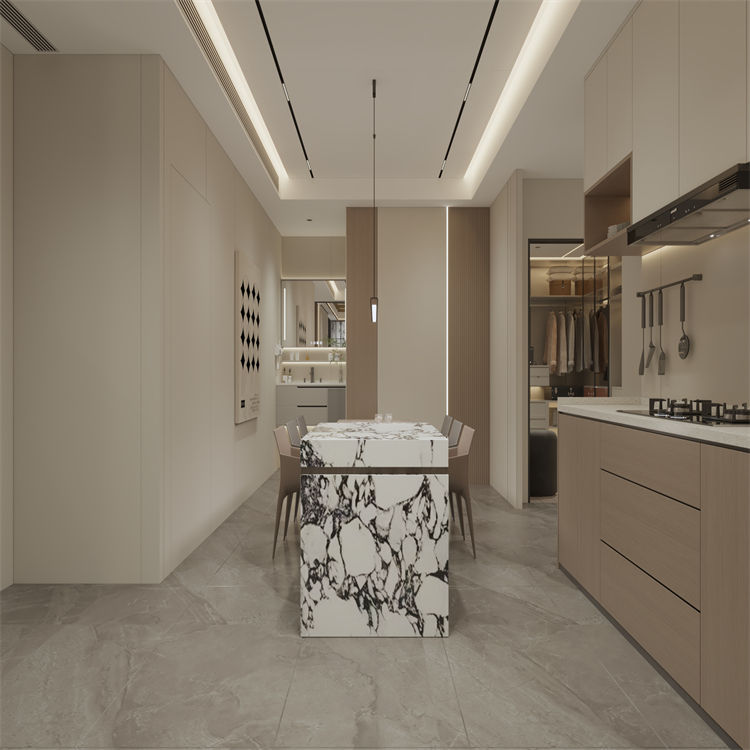 Easy to Install Click Lock Glossy Floor Stone Wood Plastic Composite Spc Flooring for Apartments-海智集-