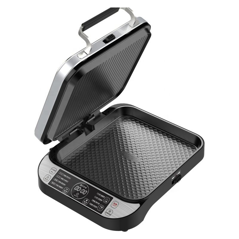 Household electric BBQ grill baking pan multifunctional pancake deepen double-sided heating frying pancake pan-海智集-