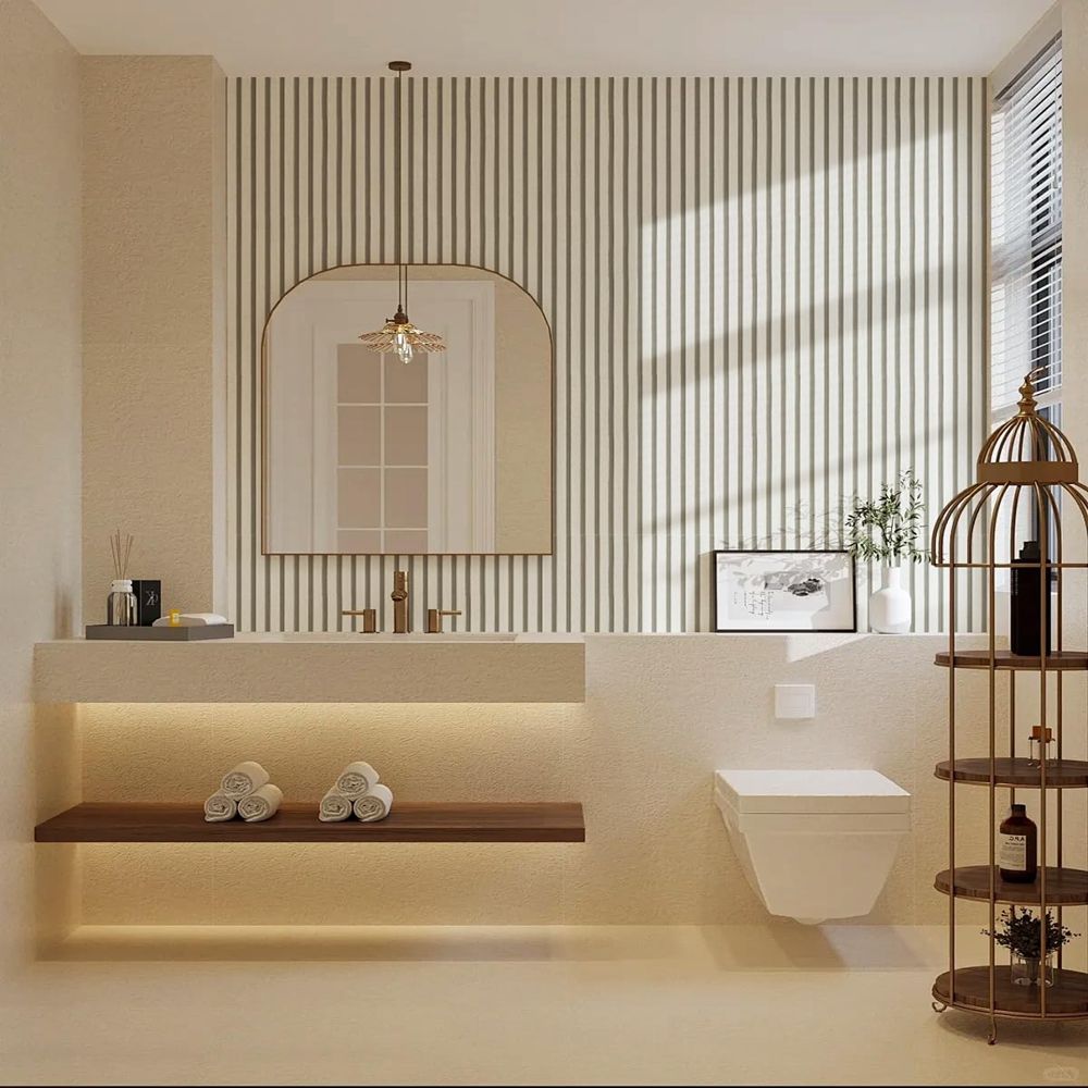 Custom Logo Faux Wood Slat Wallpaper Self Adhesive for Hotel Lobbies-海智集-
