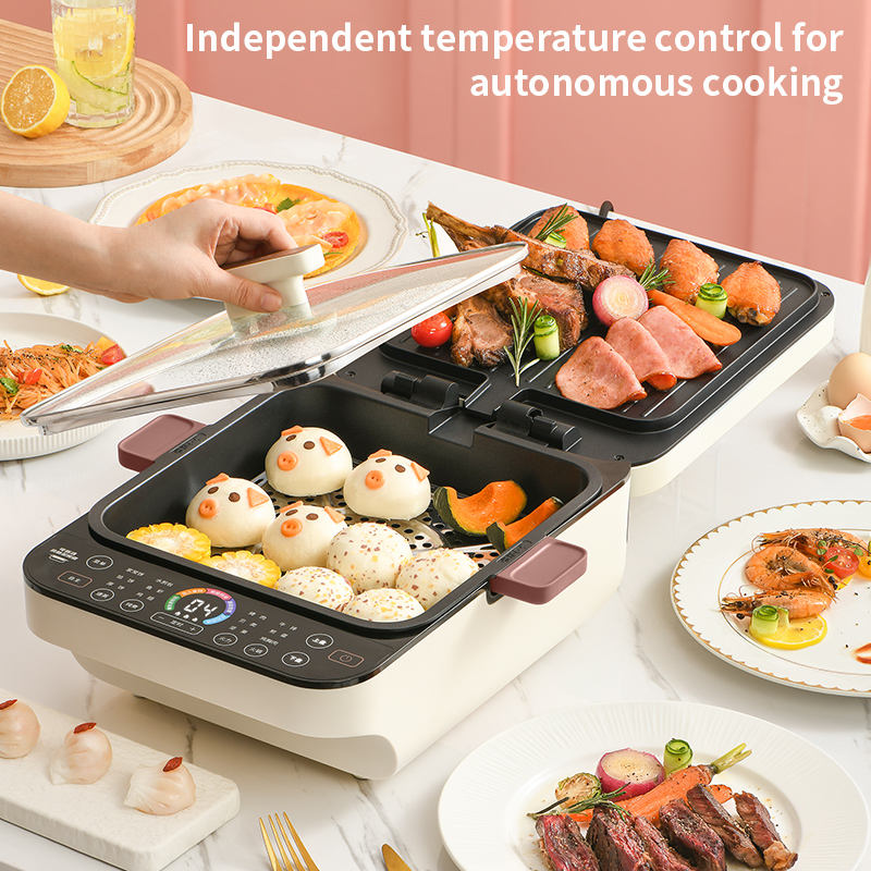 large Capacity Baking Pot multifunction cooking 65MM Deep Frying Pan Electric grill For Home-海智集-