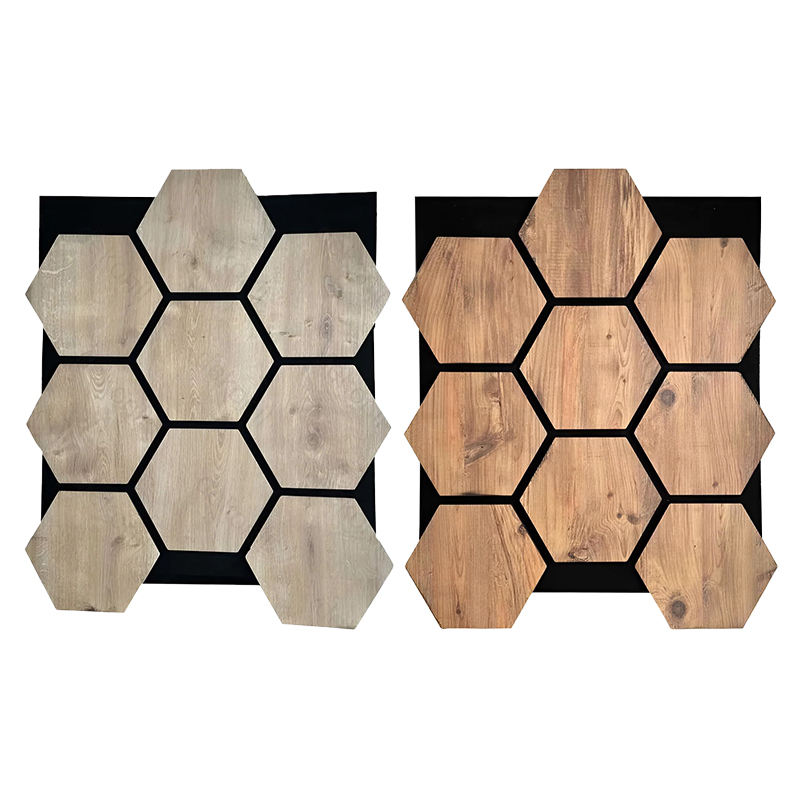High Density Soundproof Wall Panels Chic Hexagon MDF Slat Design for Enhanced Home Studio Acoustics-海智集-