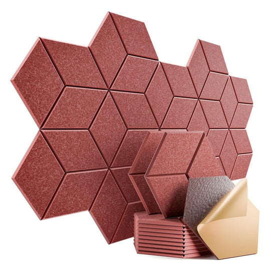 12 packs of hexagonal self-adhesive soundproof boards, fireproof and soundproof foam tiles for noise elimination in home studios and offices-海智集-