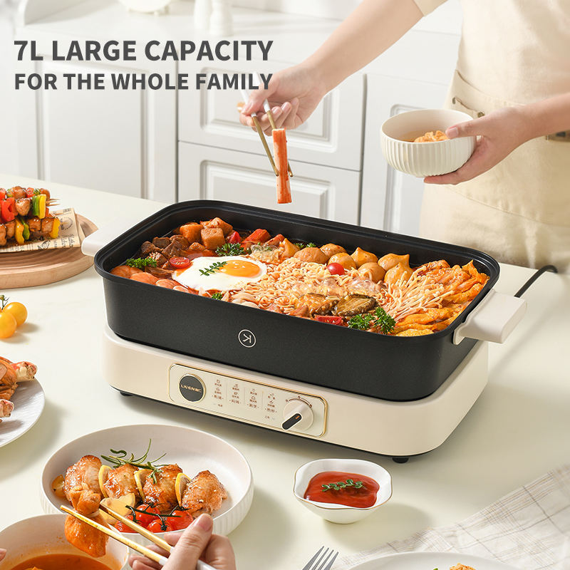Electric Cooker Multi-Function Household Intelligent Split Electric Pot Cooker 110V 220V Dormitory Electric Hot Pot-海智集-