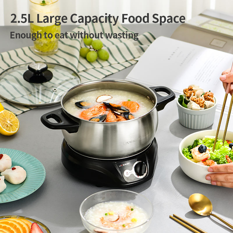 Portable Electric hot Pot Multi Functions Simple Yet Sophisticated cooking pot household Nonstick coating electric skillet-海智集-