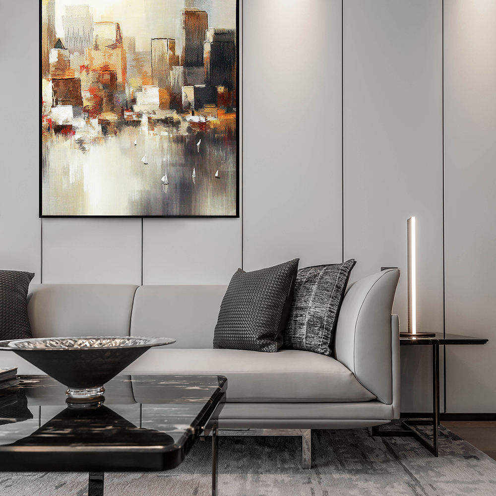 Luxury Eco Friendly Abstract City Embroidery Art Painting Premium Thread Wall Decor for Modern Home Corporate Gift-海智集-