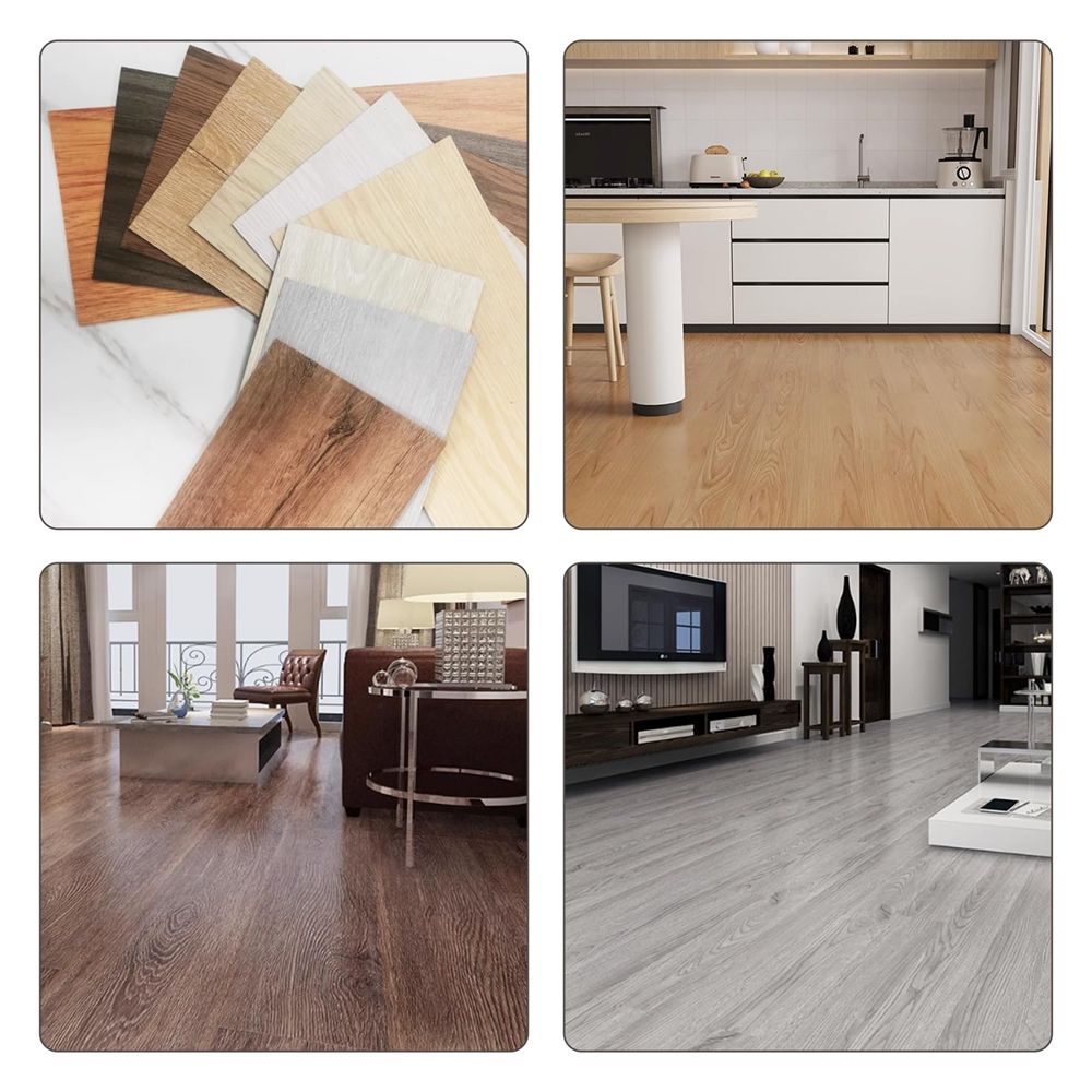 Construction & Real Estate Flooring & Accessories Plastic Flooring Self Adhesive PVC Floor Tiles Waterproof Peel Stick Vinyl LVT-海智集-