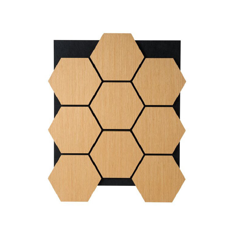 Eco Friendly Acoustic Wood Panels Noise Reduction Hexagon Design Wall Ceiling for Office Living Room and Conference Room-海智集-