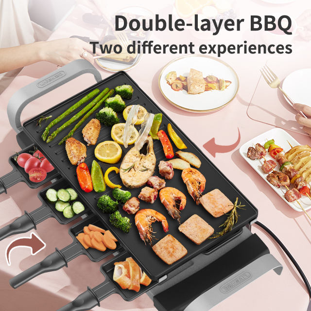 Factory direct sale indoor counter tops electric smokeless bbq grill 1200W electric grill plate smokeless-海智集-