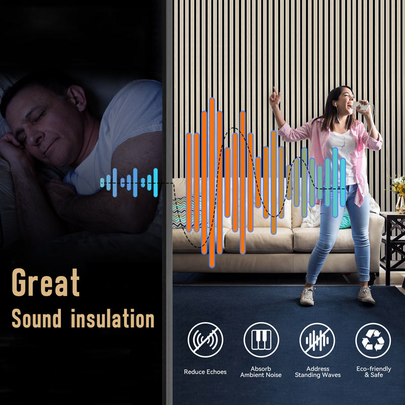 High Quality Modern Interior Studio Decoration Wooden Slats Wall Panels Custom Grooved Wooden Acoustic Wall Panel-海智集-