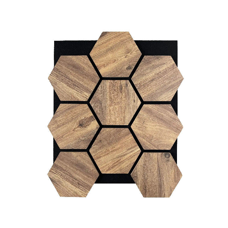 DIY Hexagonal Wooden Sound Panels Easy Install MDF Slat Wall Tiles for Custom Home and Studio Soundproofing-海智集-