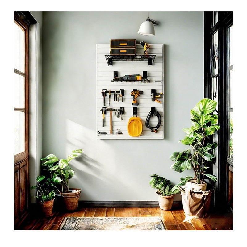 OEM Custom Single Waterproof Office Organization Slat Wall Panels Industrial Garage Tool Storage Custom Interior Living Room