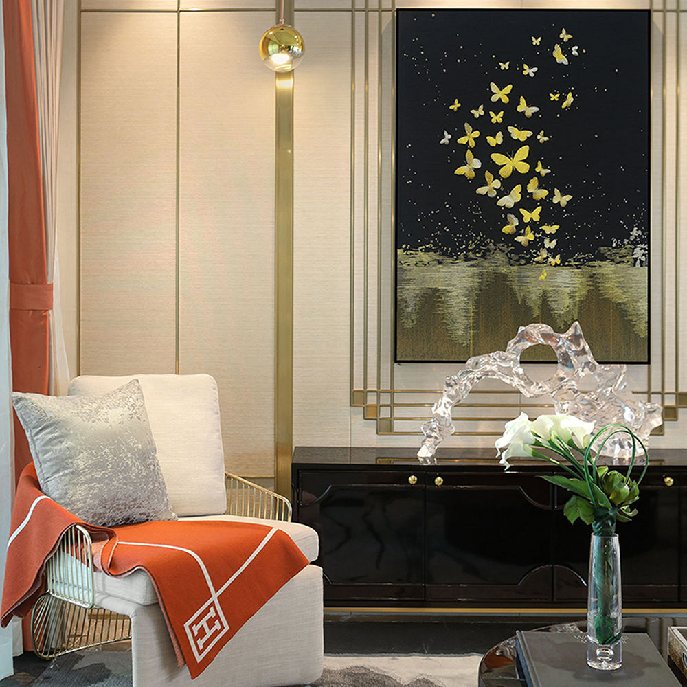 High Quality Embroidery Craft Animal Pattern Living Room Wall Paintings Custom Luxurious Home Wall Hanging Art Painting-海智集-
