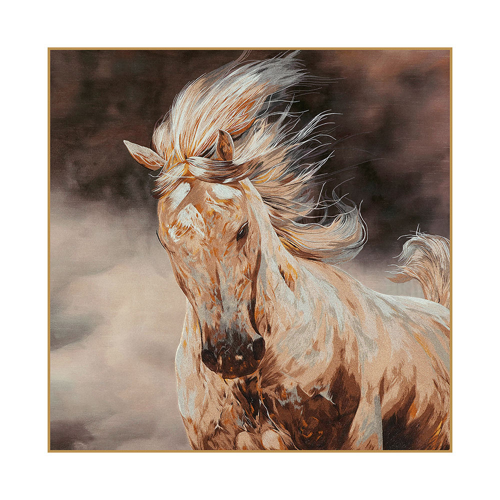 High Quality Embroidery Craft Animal Pattern Living Room Wall Art Painting Custom Modern Home Wall Hanging Art Painting-海智集-